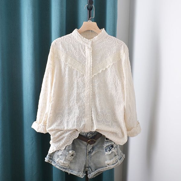 women's blouses & shirts lamtrip unique full suowers embroidery stand collar cotton long sleeve shirt blouse vuds, White
women's blouses & shirts lamtrip unique full suowers embroidery stand collar cotton long sleeve shirt blouse vuds, White