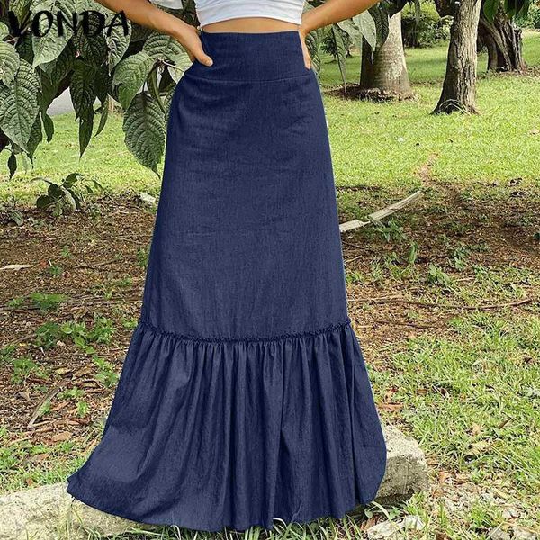 skirts women denim vonda 2021 summer high waist pleated party a-line skirt faldas de mujer loose long maxi streetwears femme, Black
skirts women denim vonda 2021 summer high waist pleated party a-line skirt faldas de mujer loose long maxi streetwears femme, Black