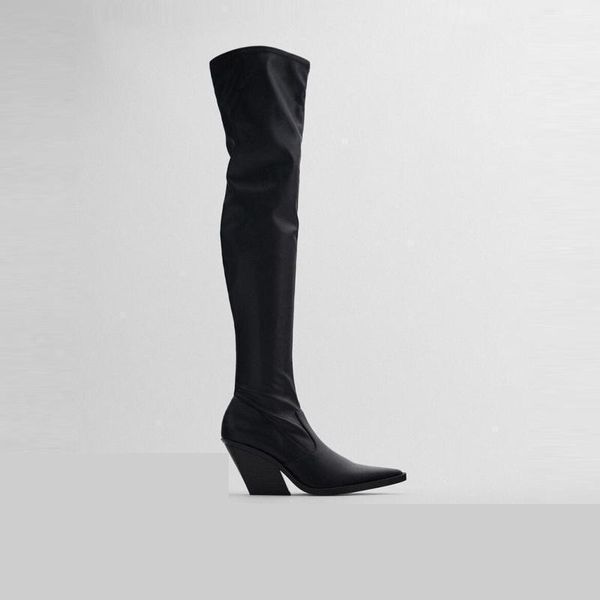 boots knight show thin pointed thick heel high over the knee long women elastic stock stretch thigh boot botas, Black
boots knight show thin pointed thick heel high over the knee long women elastic stock stretch thigh boot botas, Black