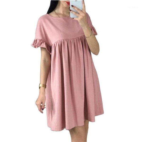 fashion women solid color dress loose style summer ruffles sleeves office 4 colors drop casual dresses, Black;gray
fashion women solid color dress loose style summer ruffles sleeves office 4 colors drop casual dresses, Black;gray
