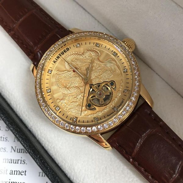 wristwatches tourbillon automatic mechanical men's watch male diamond golden dragon dial leather clock, Slivery;brown
wristwatches tourbillon automatic mechanical men's watch male diamond golden dragon dial leather clock, Slivery;brown