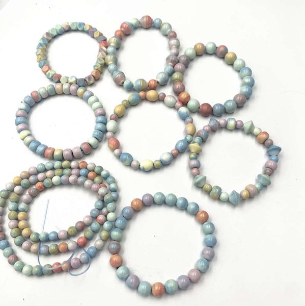 strands rainbow stone bracelet men's and women's candy rainbow pine stone blue three pink crystal multi circle single circle, Black
strands rainbow stone bracelet men's and women's candy rainbow pine stone blue three pink crystal multi circle single circle, Black
