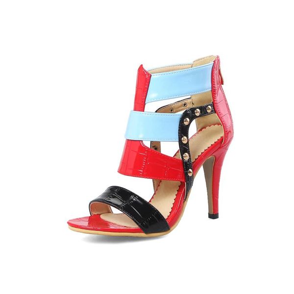 dress shoes women color matching sandals 2021 peep toe thin heels 9.5cm women's ankle strap rivets buckle size 34-45, Black
dress shoes women color matching sandals 2021 peep toe thin heels 9.5cm women's ankle strap rivets buckle size 34-45, Black