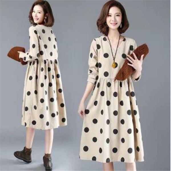 casual dresses 2021 ladies women v-neck vintage polka dot dress spring corduroy loose comfortable long sleeve, Black;gray
casual dresses 2021 ladies women v-neck vintage polka dot dress spring corduroy loose comfortable long sleeve, Black;gray