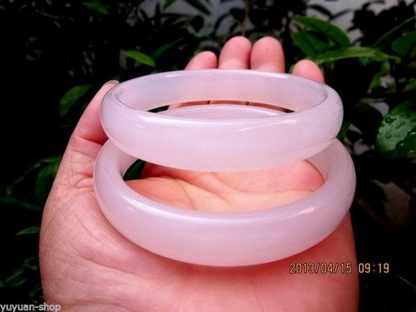 pair wholesale genuine asia pink jade bangle bracelet inner 58mm-62mm, Black