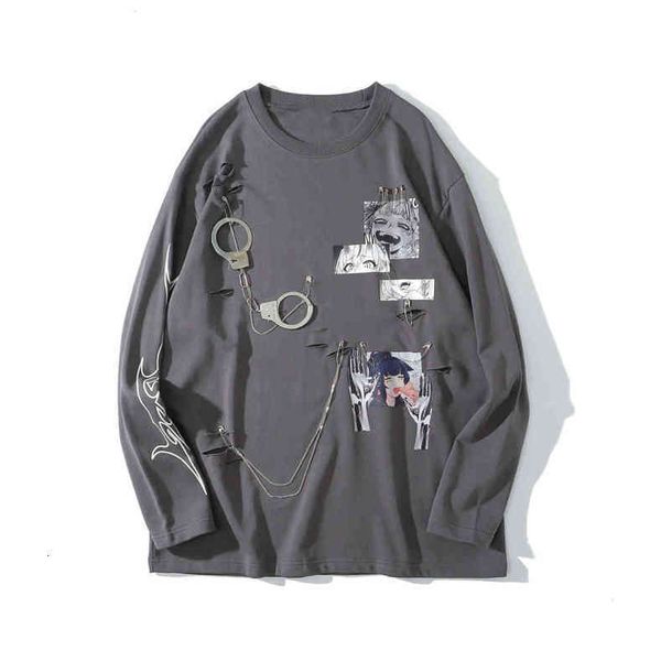 new products in autumn and winter dark trend metal decorative handcuffs chain sweater two dimensional printing long sleeve t-shirt for men q, White
new products in autumn and winter dark trend metal decorative handcuffs chain sweater two dimensional printing long sleeve t-shirt for men q, White