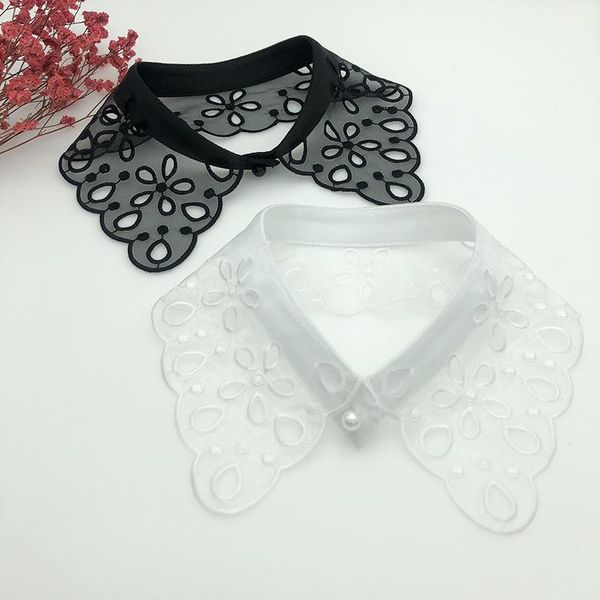 bow ties sitonjwly 2021 korean women shirt detachable collars lace hollow false collar shirts sweater girls dress fake decor, Black;gray 
bow ties sitonjwly 2021 korean women shirt detachable collars lace hollow false collar shirts sweater girls dress fake decor, Black;gray