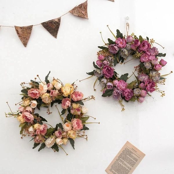 simulation garland door decoration artificial silk peony flower wreath wedding window layout decorative flowers & wreaths
simulation garland door decoration artificial silk peony flower wreath wedding window layout decorative flowers & wreaths