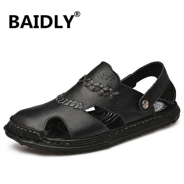 genuine leather cowhide men sandals summer quality beach slippers casual sneakers outdoor water shoes, Black
genuine leather cowhide men sandals summer quality beach slippers casual sneakers outdoor water shoes, Black