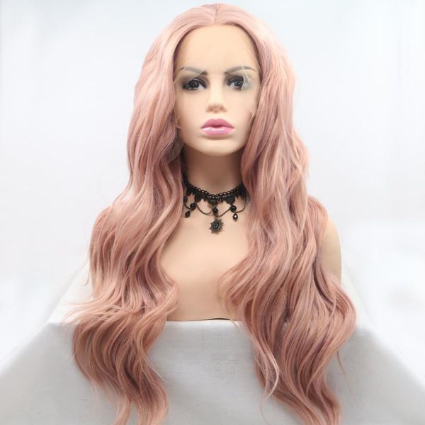 synthetic wigs m&h pink color long hair body wave lace front natural middle part cosplay frontal for black women
synthetic wigs m&h pink color long hair body wave lace front natural middle part cosplay frontal for black women