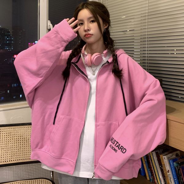 e-baihui oversized hooded sweatshirts casual loose hip hop fashion hoodies streetwear women jacket letter print zip up lazy ins hoodie, Black
e-baihui oversized hooded sweatshirts casual loose hip hop fashion hoodies streetwear women jacket letter print zip up lazy ins hoodie, Black