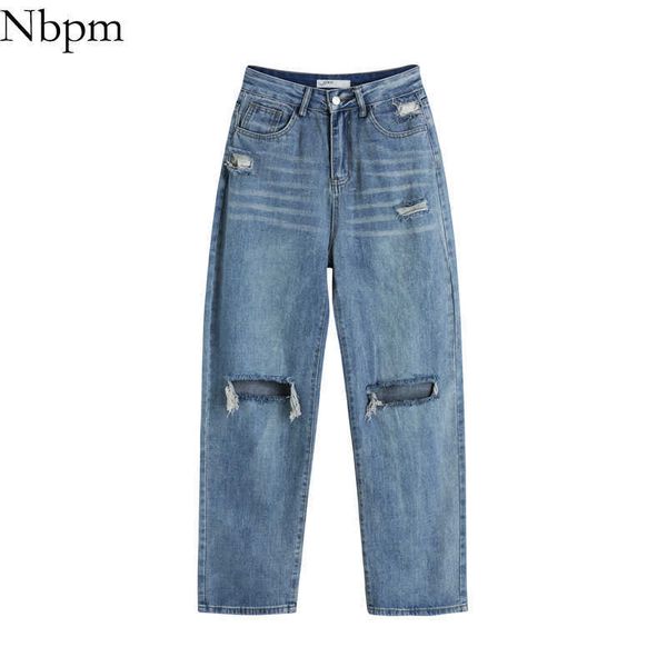 nbpm women retro fashion hole ripped woman jeans all-match loose high waist wide leg pants spring summer fashion 210529, Blue
nbpm women retro fashion hole ripped woman jeans all-match loose high waist wide leg pants spring summer fashion 210529, Blue