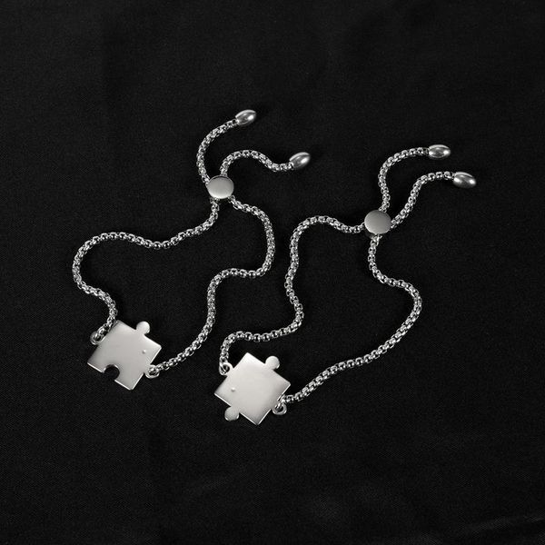 2pcs/lot stainless steel adjustable couple bracelet silver color puzzle splicing for lover's engagement friendship charm jewelry bracel, Golden;silver
2pcs/lot stainless steel adjustable couple bracelet silver color puzzle splicing for lover's engagement friendship charm jewelry bracel, Golden;silver