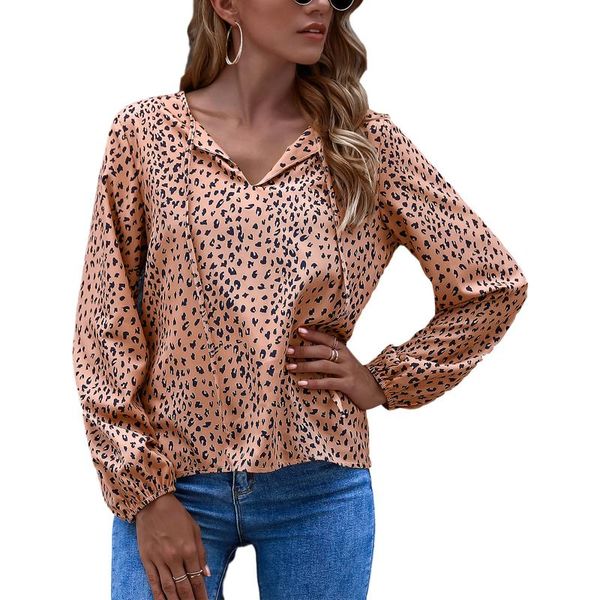 women's t-shirt dewadbow 2021 spring fashion women casual long sleeve leopard pattern drawstrings neck tees femme ladies tshirt, White
women's t-shirt dewadbow 2021 spring fashion women casual long sleeve leopard pattern drawstrings neck tees femme ladies tshirt, White