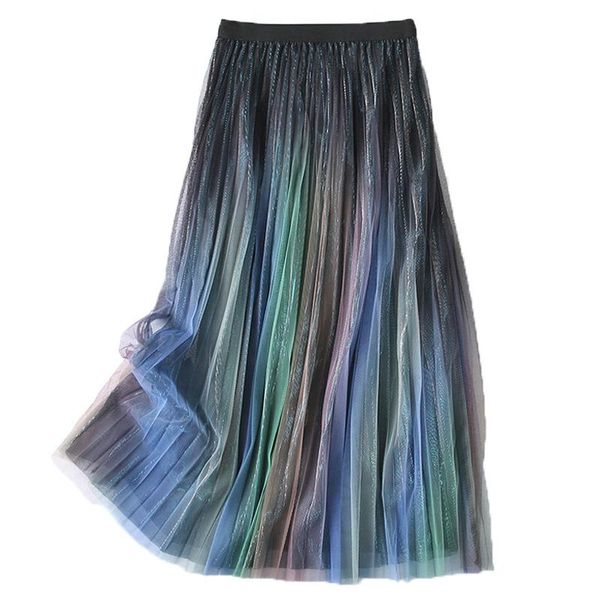 skirts elegant pleated women gradient rainbow work wear vintage fashion high waist colorful mesh casual jupe femme t041, Black
skirts elegant pleated women gradient rainbow work wear vintage fashion high waist colorful mesh casual jupe femme t041, Black
