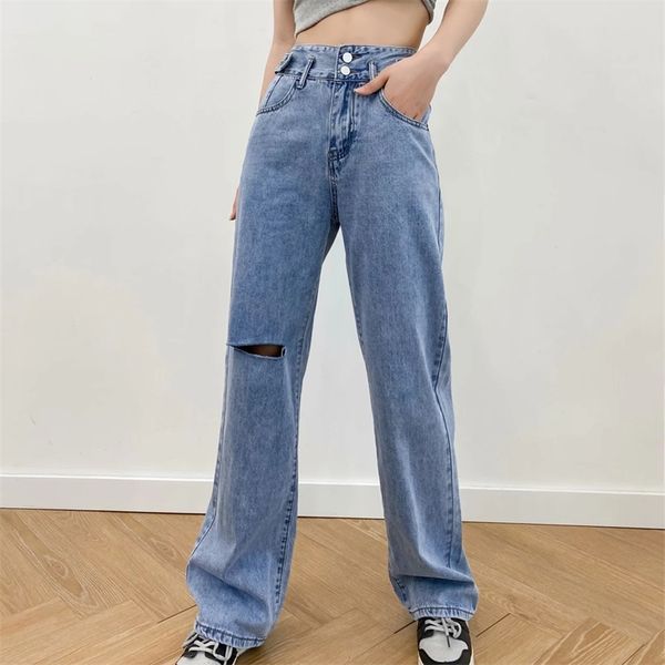 ripped hole vintage high waist jeans woman boyfriends women's full length mom cowboy denim pants vaqueros mujer 210520, Blue
ripped hole vintage high waist jeans woman boyfriends women's full length mom cowboy denim pants vaqueros mujer 210520, Blue
