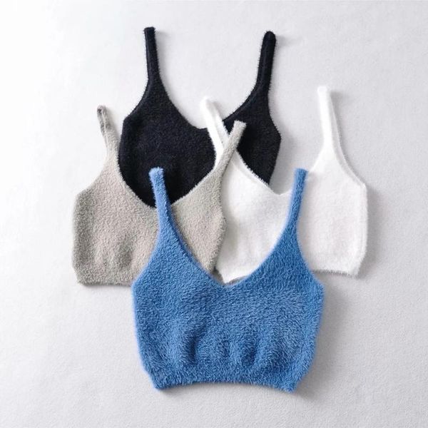 women's short knitted camisole fashion v-neck slim solid color female flocking caims 2k3l tanks & camis, White
women's short knitted camisole fashion v-neck slim solid color female flocking caims 2k3l tanks & camis, White