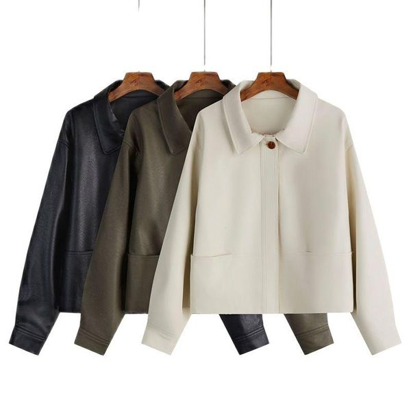women's jackets black leather jacket female korean version of baggy moto coat 2021 fashion streetwear y2k, Black;brown
women's jackets black leather jacket female korean version of baggy moto coat 2021 fashion streetwear y2k, Black;brown