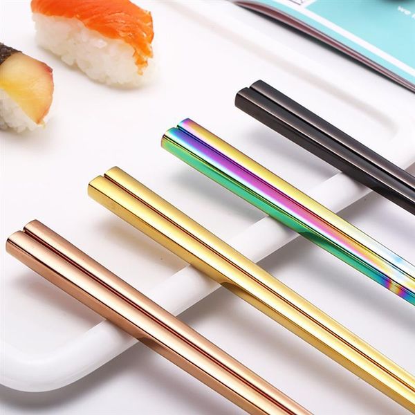 household creative stainless steel titanium-plated non-slip square chopsticks kitchen tableware portable reusable
household creative stainless steel titanium-plated non-slip square chopsticks kitchen tableware portable reusable