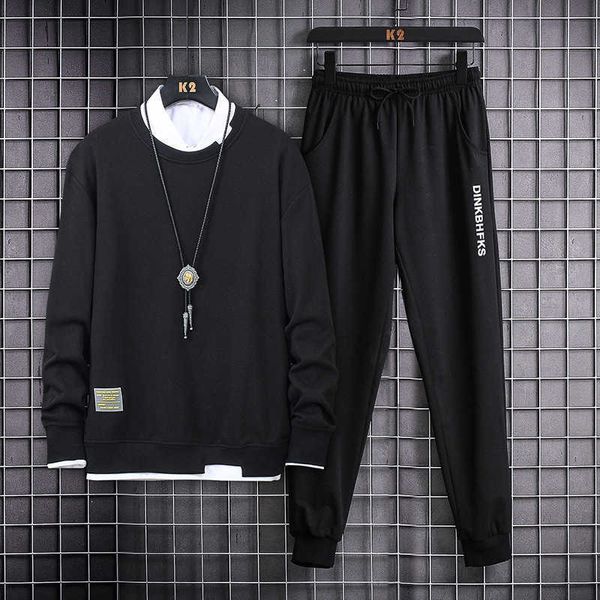 wear youth men's korean ins fashion long sleeve suit sweater casual pants two piece set, White;black
wear youth men's korean ins fashion long sleeve suit sweater casual pants two piece set, White;black