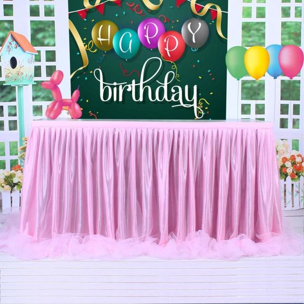 table skirt shining pink tulle tutu cloth 3 layer long yarn wedding birthday baby shower party el tableware decoration
table skirt shining pink tulle tutu cloth 3 layer long yarn wedding birthday baby shower party el tableware decoration