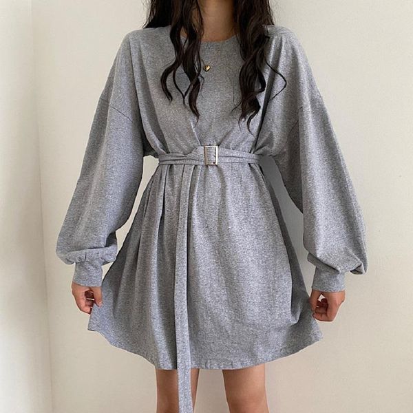casual dresses women dress spring autumn solid o-neck lantern sleeve sashes mini wild loose female fashion chic shirt, Black;gray
casual dresses women dress spring autumn solid o-neck lantern sleeve sashes mini wild loose female fashion chic shirt, Black;gray