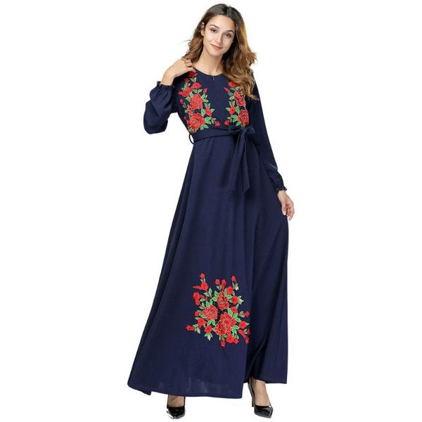 casual dresses long sleeve muslim dress for women large size floral embroidered high waist sashes maxi clothes ta7418, Black;gray
casual dresses long sleeve muslim dress for women large size floral embroidered high waist sashes maxi clothes ta7418, Black;gray