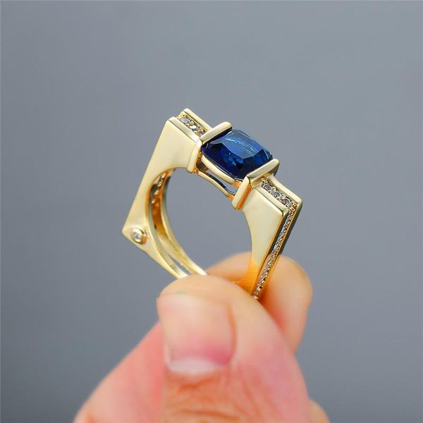 wedding rings vintage male blue crystal ring minimalist hollow square big stone engagement fashion gold color for women men, Slivery;golden
wedding rings vintage male blue crystal ring minimalist hollow square big stone engagement fashion gold color for women men, Slivery;golden