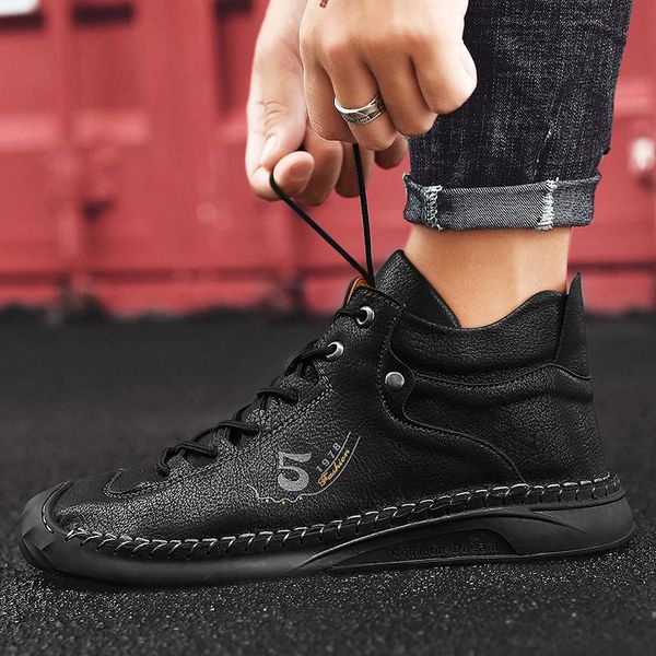 boots men casual autumn fashion shoes brand basic ankle hadnmde sewing lace-up motorcycle botas, Black
boots men casual autumn fashion shoes brand basic ankle hadnmde sewing lace-up motorcycle botas, Black
