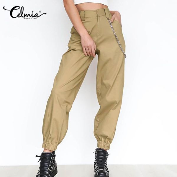 women's pants & capris women cargo 2021 celmia casual fashion trousers high waist solid streetwear loose female autumn long pantalon, Black;white
women's pants & capris women cargo 2021 celmia casual fashion trousers high waist solid streetwear loose female autumn long pantalon, Black;white