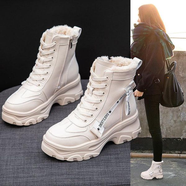 boots autumn and winter 2021 snow women british style short warm leather high small white shoes women's, Black
boots autumn and winter 2021 snow women british style short warm leather high small white shoes women's, Black