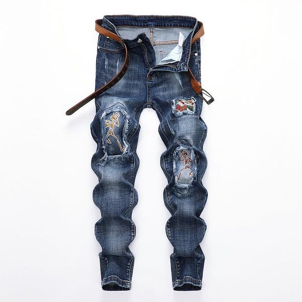 men's jeans for men fashion pants slim denim trousers biker male straight casual designer ripped comfortable, Blue
men's jeans for men fashion pants slim denim trousers biker male straight casual designer ripped comfortable, Blue