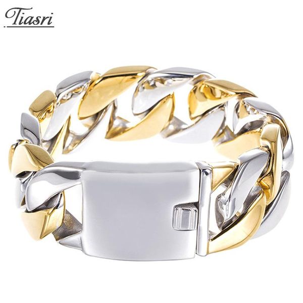 link, chain tiasri 24mm heavy man bracelet curb cuban link stainless steel jewelry accessories punk male gift wholesale, Black
link, chain tiasri 24mm heavy man bracelet curb cuban link stainless steel jewelry accessories punk male gift wholesale, Black