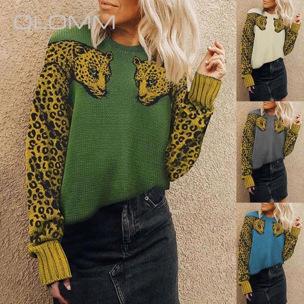 casual fashion sweater women's two leopard head pullover knitting shirt 2021 autumn and winter sweaters, White;black
casual fashion sweater women's two leopard head pullover knitting shirt 2021 autumn and winter sweaters, White;black