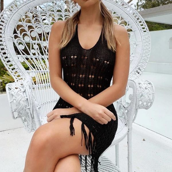 women's summer sundress vestidos de verano women blackless knitwear beach sleeveless dress camisole fashion boh dress#g2 swimwear, White;black
women's summer sundress vestidos de verano women blackless knitwear beach sleeveless dress camisole fashion boh dress#g2 swimwear, White;black