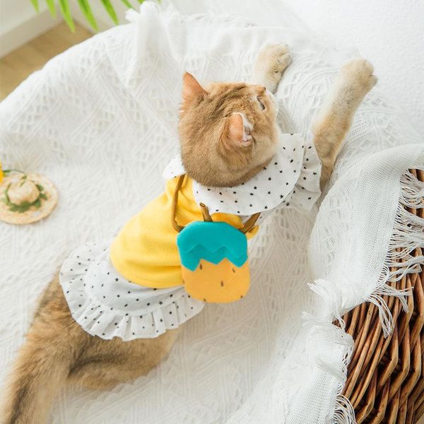cat clothes teddy bomei dog spring and summer thin breathable fresh pineapple pet skirt for cats costumes
cat clothes teddy bomei dog spring and summer thin breathable fresh pineapple pet skirt for cats costumes
