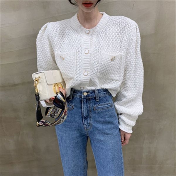 korean vintage elegant women cardigans sweaters long sleeve o-neck single-breasted pockets coats fashion ladies jumper 210518, White;black
korean vintage elegant women cardigans sweaters long sleeve o-neck single-breasted pockets coats fashion ladies jumper 210518, White;black