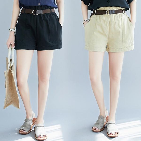 women's shorts cotton linen women loose elastic high waist casaul short pants for girls, White;black
women's shorts cotton linen women loose elastic high waist casaul short pants for girls, White;black