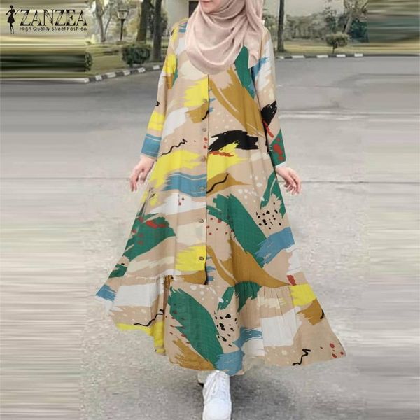 casual dresses retro printed shirt dress women's muslim sundress zanzea long sleeve maxi vestidos female button ruffle robe oversized, Black;gray
casual dresses retro printed shirt dress women's muslim sundress zanzea long sleeve maxi vestidos female button ruffle robe oversized, Black;gray