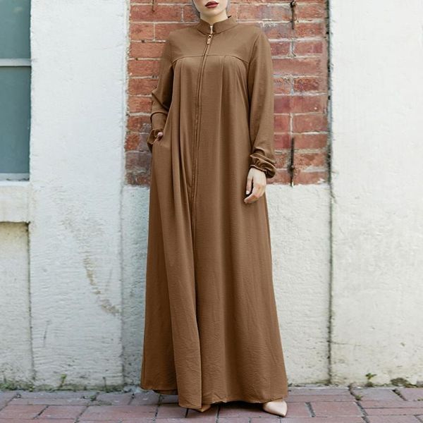 casual dresses vintage muslim women maxi dress 2022 autumn fahsion long sleeve sundress solid zipper kaftan oversized robe femme, Black;gray
casual dresses vintage muslim women maxi dress 2022 autumn fahsion long sleeve sundress solid zipper kaftan oversized robe femme, Black;gray