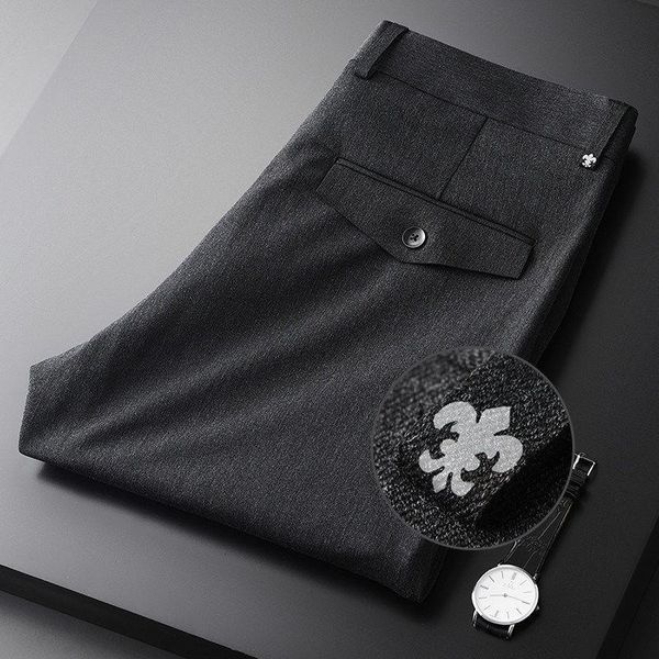 men's pants fine grain texture fabric business casual trousers autumn pressed plastic soft slim straight, Black
men's pants fine grain texture fabric business casual trousers autumn pressed plastic soft slim straight, Black