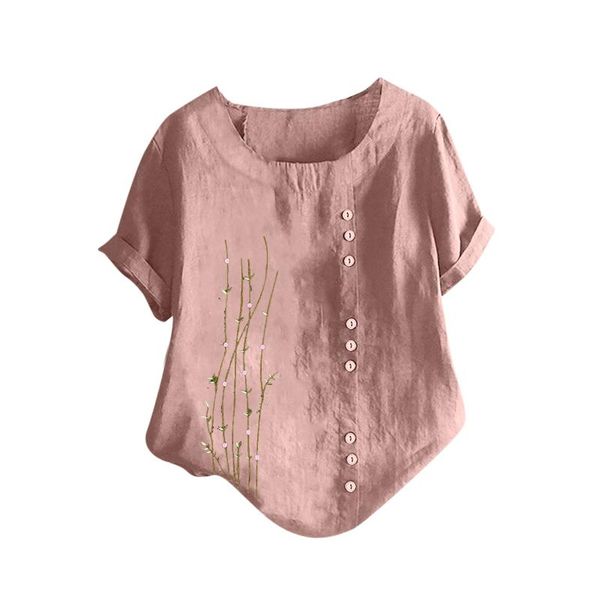 loose t-shirt women casual o-neck short sleeve flower print cotton linen tees female plus size s-2xl button women's, White
loose t-shirt women casual o-neck short sleeve flower print cotton linen tees female plus size s-2xl button women's, White