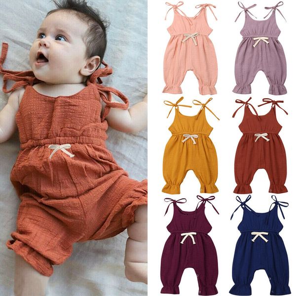 newborn baby girl boys summer vest romper sleeveless belt solid lovely jumpsuits clothes 6 colors 0-18m, White
newborn baby girl boys summer vest romper sleeveless belt solid lovely jumpsuits clothes 6 colors 0-18m, White
