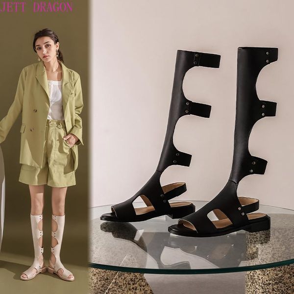 boots ladies genuine leather low heels knee high spring summer peep toe long shoes femme casual sandals thigh, Black
boots ladies genuine leather low heels knee high spring summer peep toe long shoes femme casual sandals thigh, Black