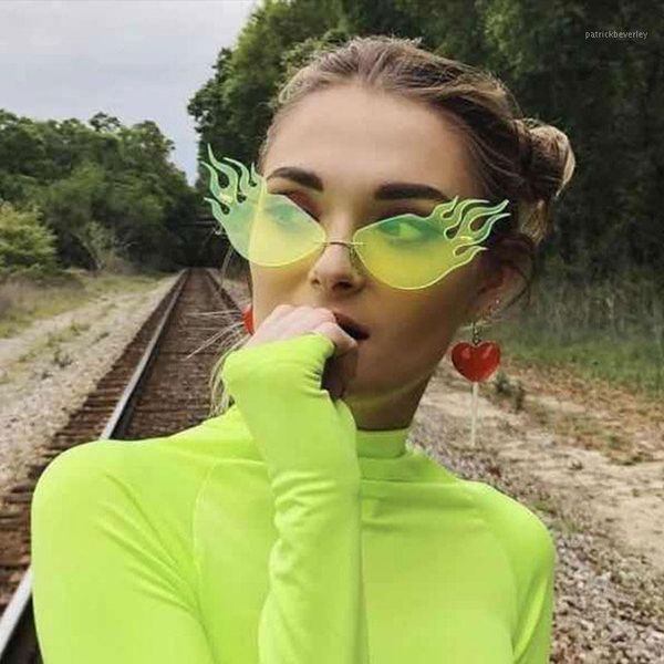fashion fire shades flame sunglasses women men brand design rimless eyewear luxury trending cat eye sun glasses, White;black
fashion fire shades flame sunglasses women men brand design rimless eyewear luxury trending cat eye sun glasses, White;black