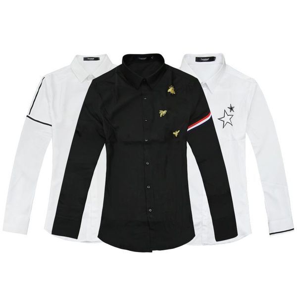 men's casual shirts printed shirt fashion slim fit soft breathable black white, White;black
men's casual shirts printed shirt fashion slim fit soft breathable black white, White;black