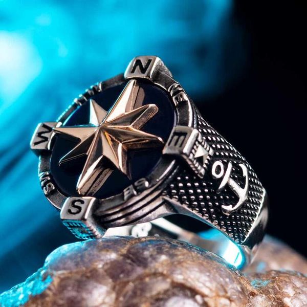 cluster rings men silver compass style ring anchor motif captain's handcarved vintage jewelry turkis h accessories, Golden;silver
cluster rings men silver compass style ring anchor motif captain's handcarved vintage jewelry turkis h accessories, Golden;silver