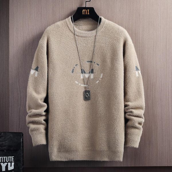 men's sweaters autumn winter leisure fashion trend round neck contrast letter jacquard sweater can be bottomed and worn out, White;black
men's sweaters autumn winter leisure fashion trend round neck contrast letter jacquard sweater can be bottomed and worn out, White;black