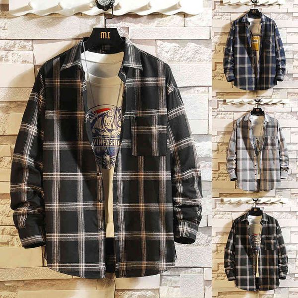and spring autumn new long sleeve shirt men's plaid casual large size young wear, White;black
and spring autumn new long sleeve shirt men's plaid casual large size young wear, White;black