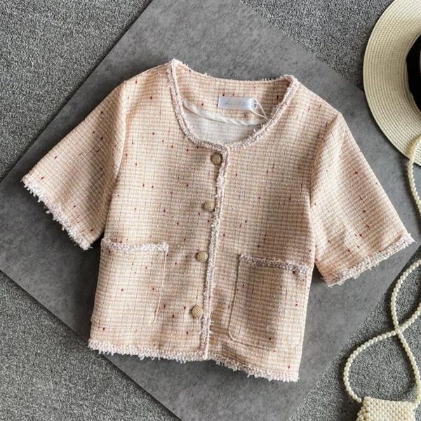 women's jackets retro casual short single-breasted tweed short-sleeved round neck small fragrant cardigan jacket women s1240, Black;brown
women's jackets retro casual short single-breasted tweed short-sleeved round neck small fragrant cardigan jacket women s1240, Black;brown